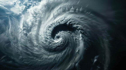 Obraz premium swirling vortex of clouds creates dramatic scene in atmosphere, showcasing power and beauty of nature. intricate patterns evoke sense of awe and wonder