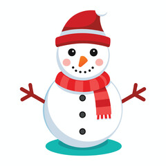 Christmas Snowman Vector Illustration Art for Festive Designs