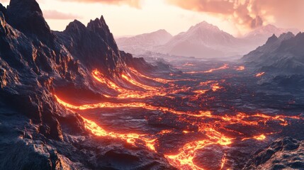 Scenic view of lava on rocky terrain.
