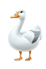 Fototapeta premium A flat style illustrated goose, isolate on white background, with simple shapes and clean lines. cutout png