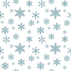 Seamless Christmas pattern with snowflakes background. New year vector illustration. Design for web, wrapping, wallpaper, print, cover textile fashion