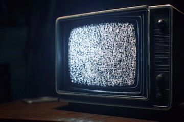 Retro television with white noise / high contrast image with generative ai