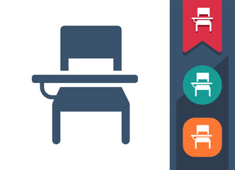 Fototapeta premium School Desk, Classroom Icon