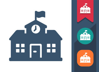 School Building, High School, College Icon