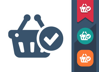 Shopping Basket With Button Icon
