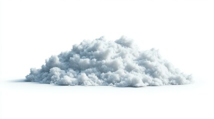 A snowdrift isolated against a white background, ideal for design purposes.