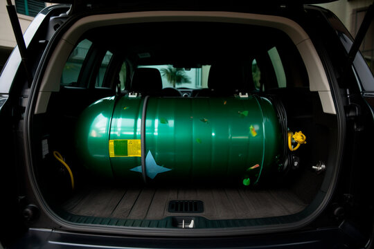 Visual comparison between gasoline and GNV, focusing on fuel savings and environmental impact
