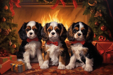 Cavalier King Charles Spaniel Christmas card