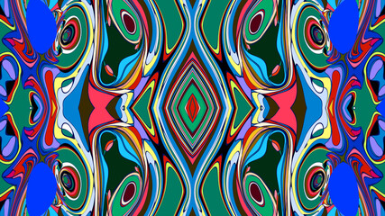 Abstract colorful psychedelic mandala kaleidoscope background pattern for a summer music festival