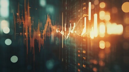 Fototapeta premium analysis working financial results. Analysis of sales forecast graphs, financial accounting Abstract digital effect for background Latest analysis of work with leadership Graphs to view financial acc 
