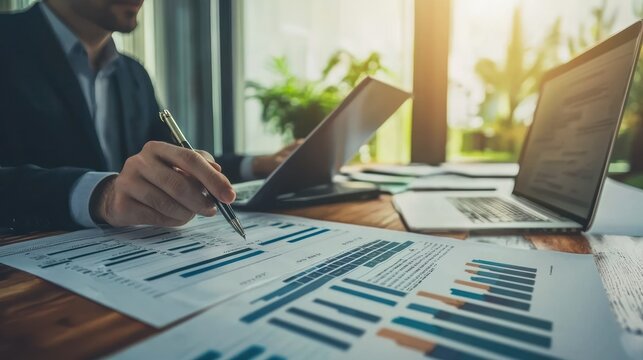 analysis working financial results. Analysis of sales forecast graphs, financial accounting Abstract digital effect for background Latest analysis of work with leadership Graphs to view financial acc 