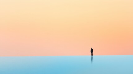 silhouette of a person standing in a tranquil body of water