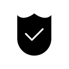 safety shield check mark perspective . Blue symbol security safety icon. Checkmark in minimalistic style. vector illustration. white background