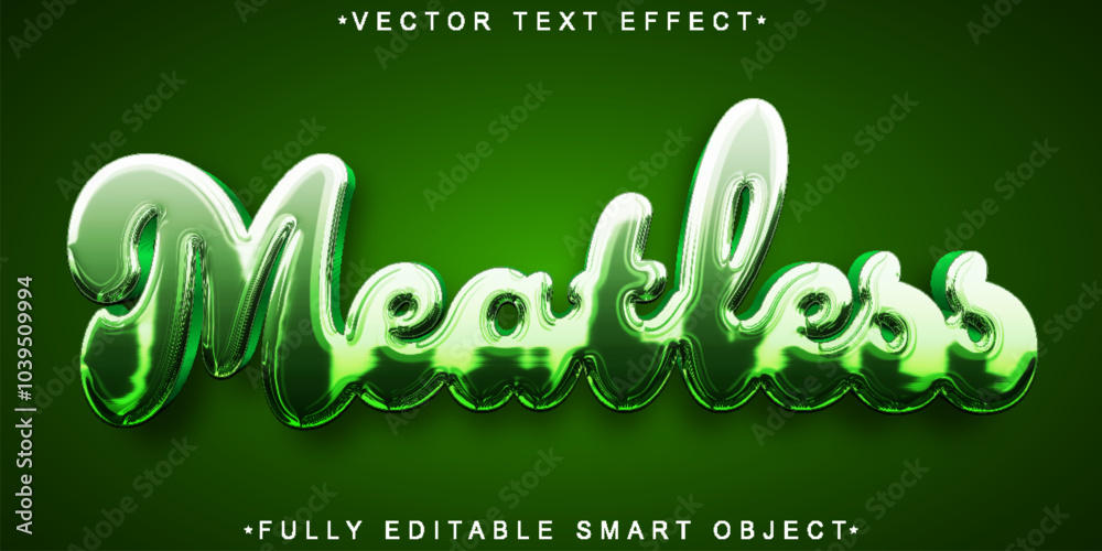 Poster meatless vector fully editable smart object text effect