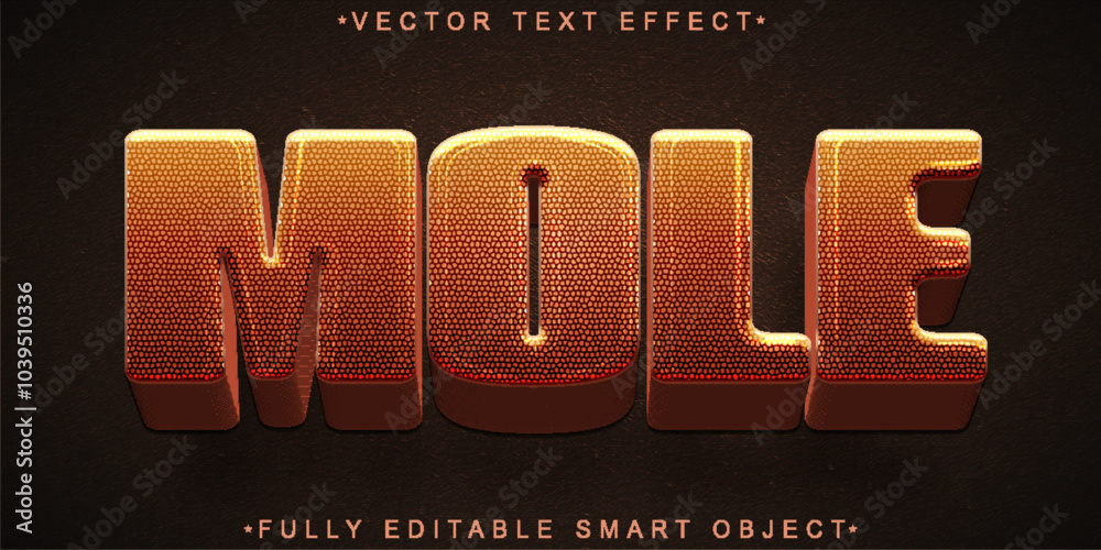 Poster mole vector fully editable smart object text effect