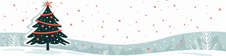 Obraz premium Christmas tree on white background illustration.