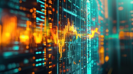 Fototapeta premium analysis working financial results. Analysis of sales forecast graphs, financial accounting Abstract digital effect for background Latest analysis of work with leadership Graphs to view financial acc 