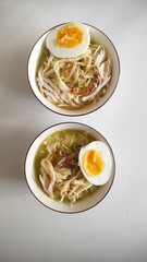 Bowl of rice and chicken soup