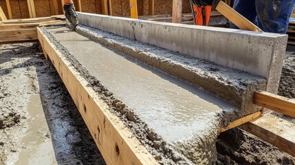 Close-up of construction materials like bricks, steel, and concrete on-site, emphasizing the raw materials used.