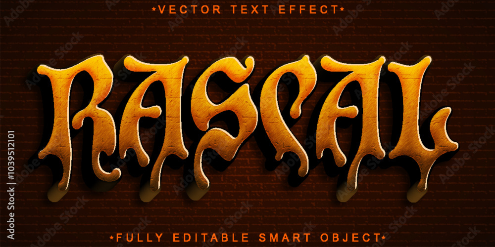 Poster rascal vector fully editable smart object text effect