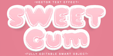 Cute Sweet Vector Fully Editable Smart Object Text Effect