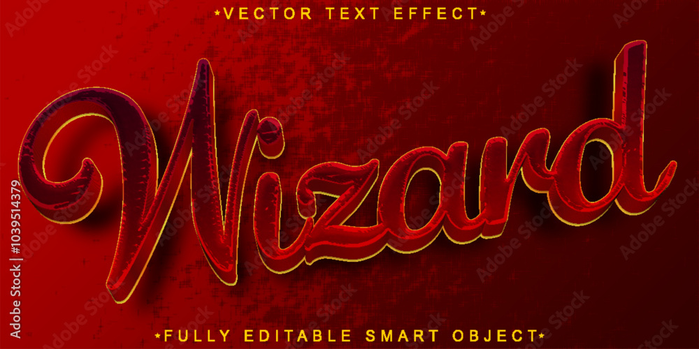 Poster magical wizard vector fully editable smart object text effect