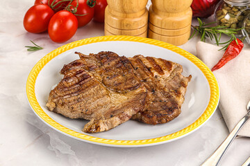 Grilled pork neck sirloin steak
