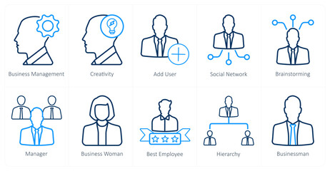 A set of 10 web marketing icons as business management, creativity, add user