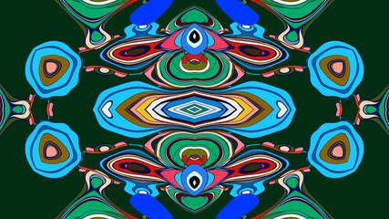 Abstract colorful psychedelic mandala kaleidoscope background pattern for a summer music festival