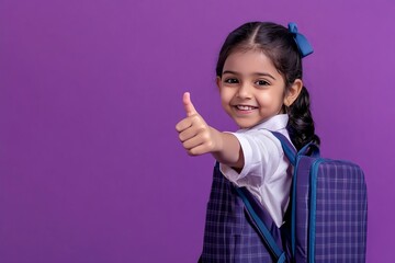 Bright Futures: Smiling Indian Schoolgirl Highlighting Educational Excellence, generative ai