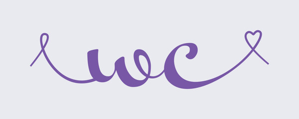 WC initial wedding monogram calligraphy vector illustration. Hand drawn lettering w and c love logo design for valentines day poster, greeting card