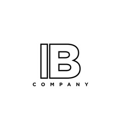 Obraz premium Letter I and B, IB logo design template. Minimal monogram initial based logotype.
