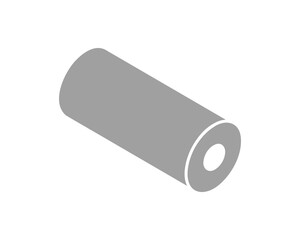 Textile roll vector icon. Paper tube illustration design for kitchen cleaning towel, carpet, scroll whatman, fabric.