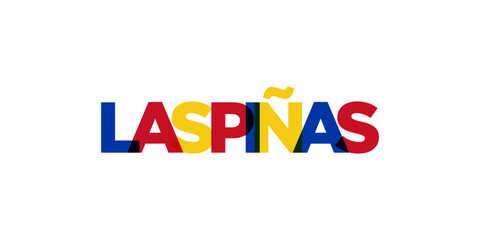 Las Pinas in the Philippines emblem. The design features a geometric style, vector illustration with bold typography in a modern font. The graphic slogan lettering.