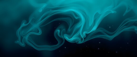 Obraz premium Teal and Cyan Galaxy Smoke Swirl Background