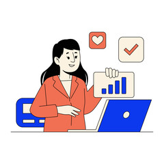 Digital Business Character Illustration