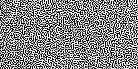 Organic seamless patterns with rounded lines Diffusion reaction background. Monochrome background of natural organic forms motion. Overlay template abstract Turing organic wallpaper background.