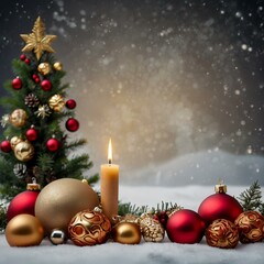 christmas tree and candle