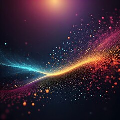 Fototapeta premium Abstract Particle Colorful Technology Background, Wallpaper. Ai Generated