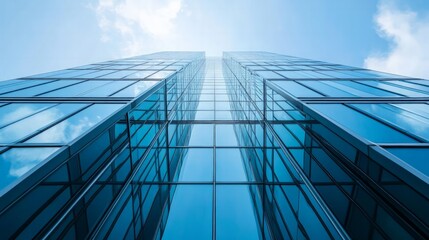 Obraz premium Ultra-modern corporate headquarters with glass faÃ§ades, AI-powered energy management systems, and a sleek, minimalist design, symbolizing the future of business environments