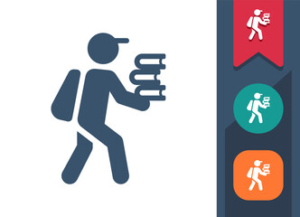 Student, Pupil, Walking To School Icon