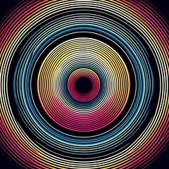 Fototapeta premium Colorful spiral pattern with swirling circles and rainbow hues, creating a hypnotic psychedelic backdrop