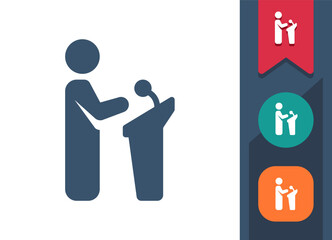 Speech, Politician, Podium Icon