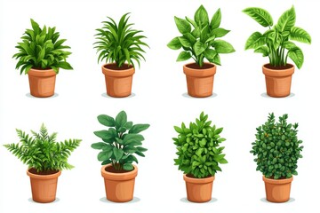 Collection of potted houseplants in simple terracotta pots symbolizing indoor greenery plant care and modern home decor with a focus on natural beauty and minimalism