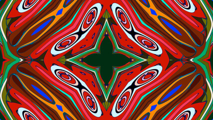 Abstract colorful psychedelic mandala kaleidoscope background pattern for a summer music festival