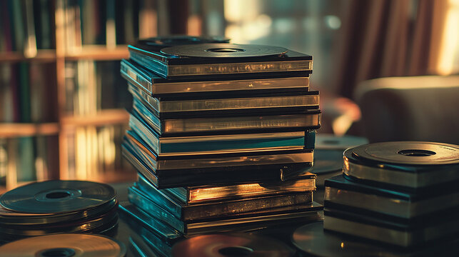Vintage DVD Stack Physical Media Nostalgia