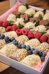 Chocolate-Covered Strawberries with Fresh Fruits
