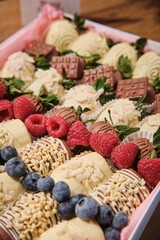 Chocolate-Covered Strawberries with Fresh Fruits