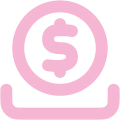 Circle Dollar To Slot icon logo design