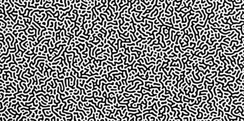 Organic seamless patterns with rounded lines Diffusion reaction background. Monochrome background of natural organic forms motion. Overlay template abstract Turing organic wallpaper background.